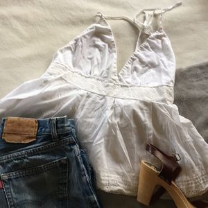 Sweet and  Low 💛J .Crew White Cotton Halter Top 2